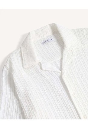 Camisa  Para Hombre Manga Corta Sin Bolsillo Cuello R Color Blanco Marca Seven Seven #45012253