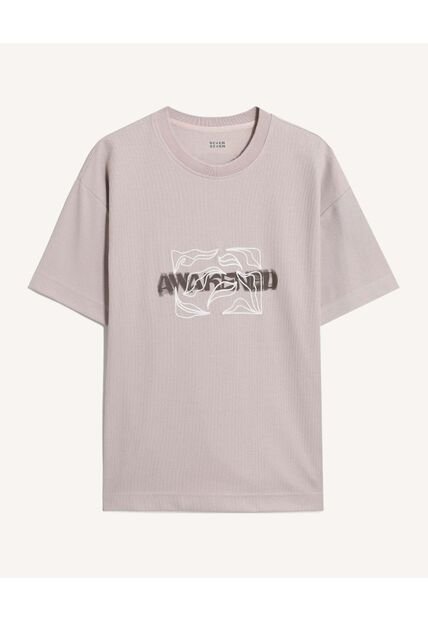 Camiseta  Para Hombre Manga Corta Cuello Redondo Color Taupe Marca Seven Seven #45092857