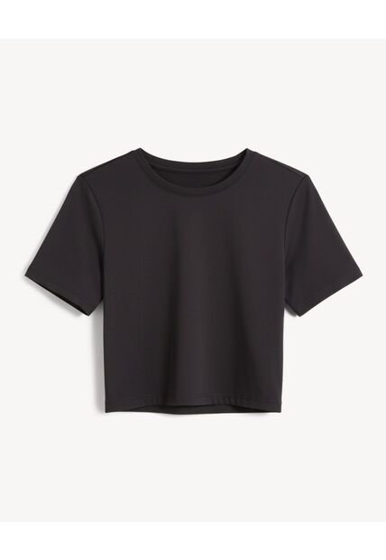 Camiseta  Para Mujer Manga Corta Cuello Redondo Color Negro Marca Seven Seven #28096498