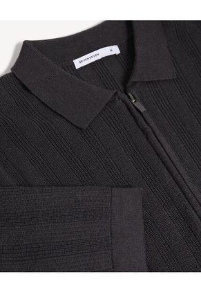 Polo Para Hombre Cuello Tejido Sin Bolsillo Color Gris Marca Seven Seven #45110901