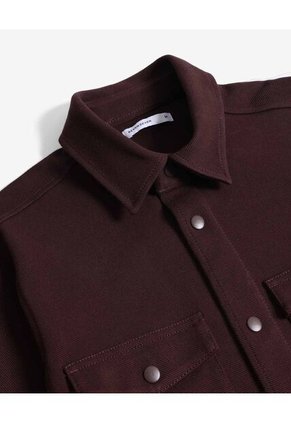 Camisa  Para Hombre Sobrecamisa Manga Larga Color Café Marca Seven Seven #45012204