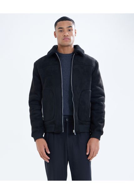 Chaqueta Para Hombre Shearling Color Negro Marca Seven Seven #45080414