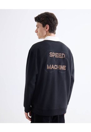 Buzo  Para Hombre Cuello Camisero Color Negro Marca Seven Seven #45060719