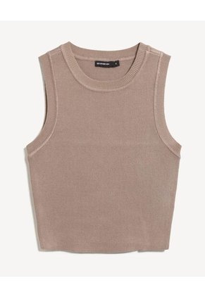 Camiseta Para Mujer Manga Sisa Cuello Redondo Color Taupe Marca Seven Seven #28096459