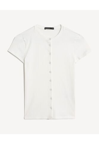 Camiseta Para Mujer Manga Corta Cuello Redondo Color Crudo Marca Seven Seven #28096613 Seven Seven