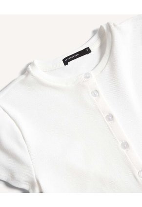 Camiseta Para Mujer Manga Corta Cuello Redondo Color Crudo Marca Seven Seven #28096613