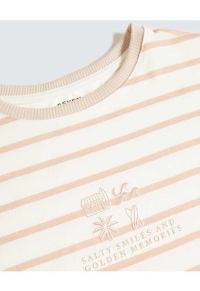 Camiseta Para Mujer Manga Corta Cuello Redondo Color Beige Marca Seven Seven #28096292