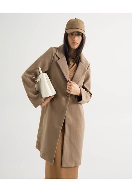 Chaqueta Para Mujer Abrigo Color Taupe Marca Seven Seven #28080975