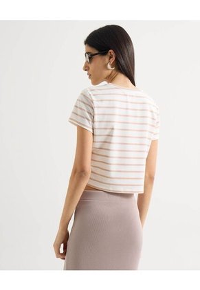 Camiseta Para Mujer Manga Corta Cuello Redondo Color Beige Marca Seven Seven #28096292