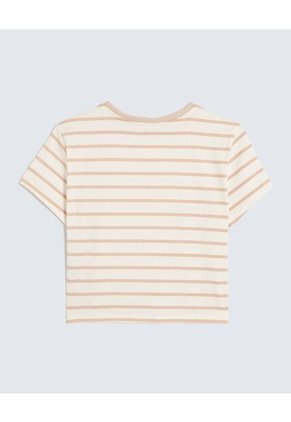 Camiseta Para Mujer Manga Corta Cuello Redondo Color Beige Marca Seven Seven #28096292