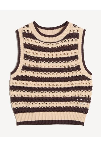 Chaleco Para Mujer Tejido Color Café Marca Seven Seven #28250142