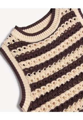 Chaleco Para Mujer Tejido Color Café Marca Seven Seven #28250142