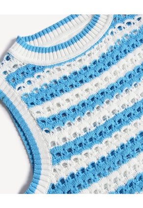 Chaleco Para Mujer Tejido Color Celeste Marca Seven Seven #28250142