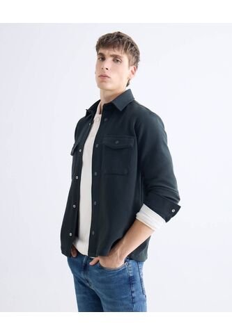 Sobrecamisa Con Bolsillos Frontales  Para Hombre Verde Seven Seven Seven Seven