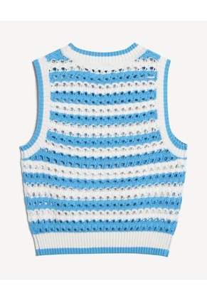 Chaleco Para Mujer Tejido Color Celeste Marca Seven Seven #28250142