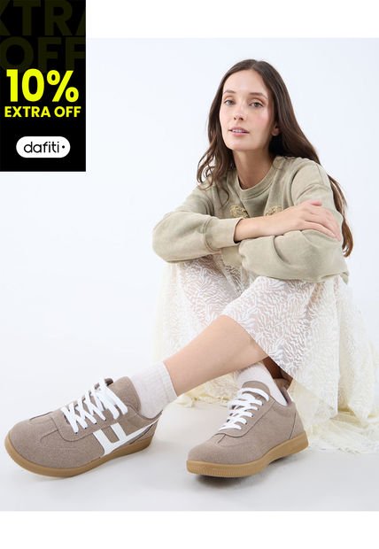 Tenis Para Mujer Casual Color Cafe Claro Marca Seven Seven #28720132