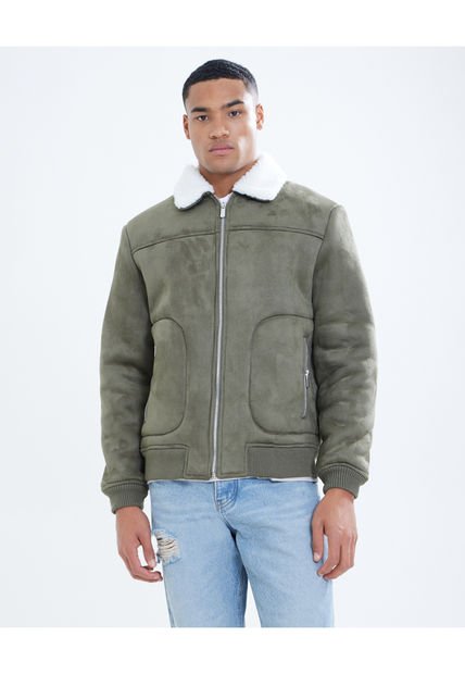 Chaqueta Para Hombre Shearling Color Verde  Marca Seven Seven #45080414