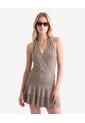 Vestido Halter Espalda Ajustable  Para Mujer Verde Seven Seven de Seven Seven