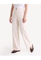Pantalón Fluido Tiro Alto  Para Mujer Beige Seven Seven de Seven Seven