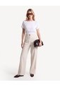 Pantalón Fluido Tiro Alto  Para Mujer Beige Seven Seven de Seven Seven