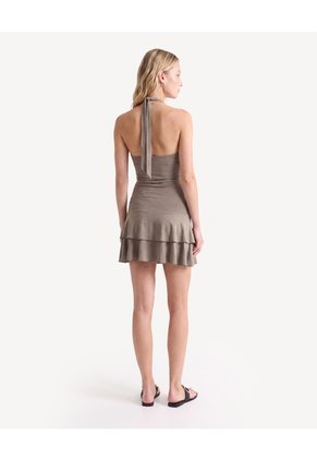 Vestido Halter Espalda Ajustable Para Mujer Verde Seven Seven