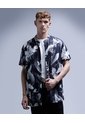 Camisa Cuello Mao Estampada  Para Hombre Negro Seven Seven de Seven Seven