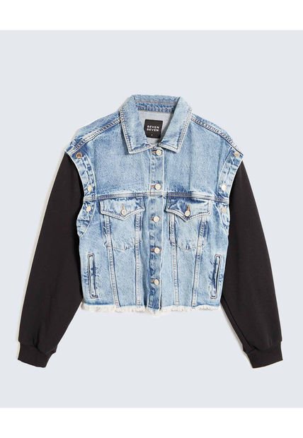 Chaqueta Para Mujer Trucker Color Azul Marca Seven Seven #28080968