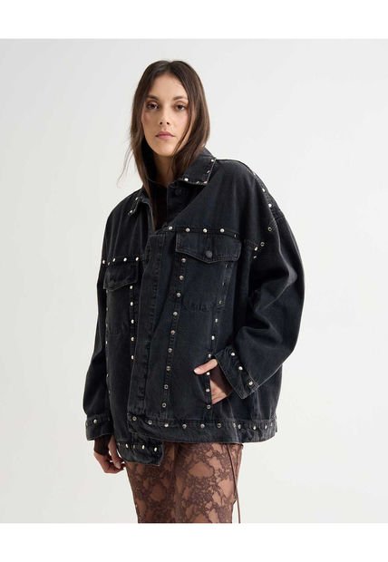 Chaqueta Para Mujer Trucker Color Negro Marca Seven Seven #28080969