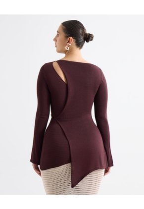Camiseta Con Anudado Lateral - Seven Studio | Maygel Coronel  Para Mujer Café Seven Seven