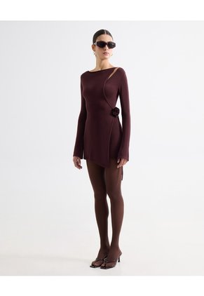 Camiseta Con Anudado Lateral - Seven Studio | Maygel Coronel  Para Mujer Café Seven Seven