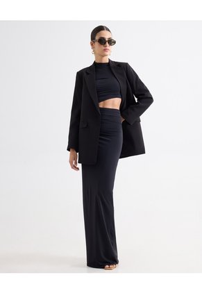 Vestido Maxi Asimetrico Con Cortes- Seven Studio | Maygel Coronel  Para Mujer Negro Seven Seven