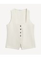 Chaleco En Lino Ajustable  Para Mujer Beige Seven Seven de Seven Seven