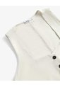 Chaleco En Lino Ajustable  Para Mujer Beige Seven Seven de Seven Seven