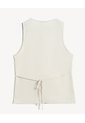 Chaleco En Lino Ajustable  Para Mujer Beige Seven Seven de Seven Seven