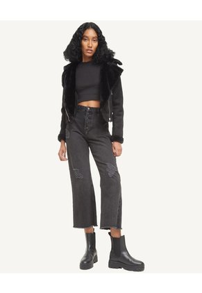 Jean Retro Con Botonadura Para Mujer Negro Seven Seven