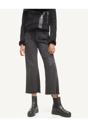 Jean Retro Con Botonadura Para Mujer Negro Seven Seven