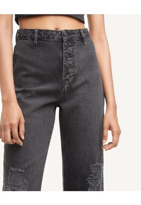 Jean Retro Con Botonadura Para Mujer Negro Seven Seven