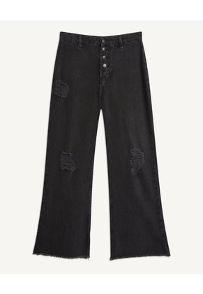 Jean Retro Con Botonadura Para Mujer Negro Seven Seven