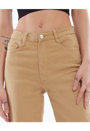 Jean Flare Tiro Alto Para Mujer Camel Seven Seven