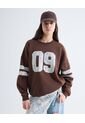 Buzo Varsity Con Aplique En Encaje  Para Mujer Café Seven Seven de Seven Seven