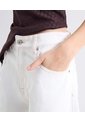 Jean Barrel Ruedo Al Corte  Para Mujer Blanco Seven Seven de Seven Seven