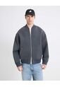 Chaqueta Bomber De Diseño Urbano  Para Hombre Gris Seven Seven de Seven Seven