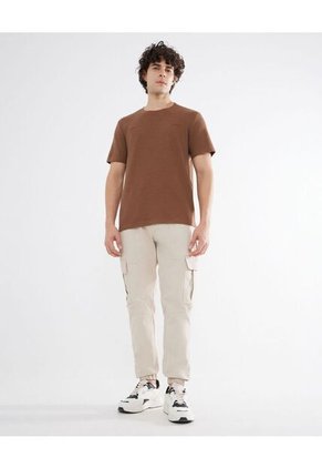 Camiseta Para Hombre Manga Corta Color Cafe Marca Seven Seven #45092600