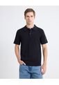 Polo Tejido De Ajuste Cómodo  Para Hombre Negro Seven Seven de Seven Seven
