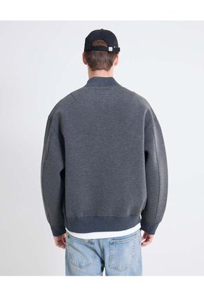 Chaqueta Bomber De Diseño Urbano  Para Hombre Gris Seven Seven