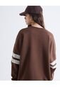 Buzo Varsity Con Aplique En Encaje  Para Mujer Café Seven Seven de Seven Seven
