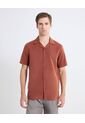 Camisa Resort De Caída Ligera  Para Hombre Naranja Seven Seven de Seven Seven