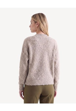 Saco Tricot De Textura Enriquecida  Para Mujer Arena Seven Seven