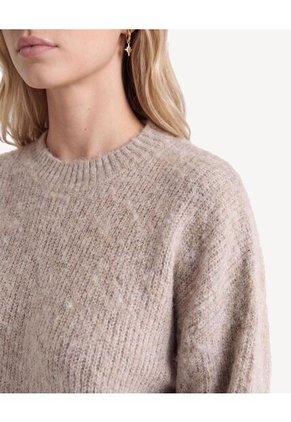 Saco Tricot De Textura Enriquecida  Para Mujer Arena Seven Seven