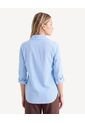 Blusa Camisera De Rayas Atemporales  Para Mujer Azul Seven Seven de Seven Seven